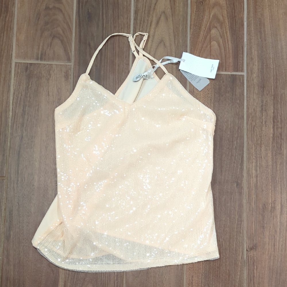 Grace Cream Sequin Top